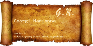 Georgi Marianna névjegykártya